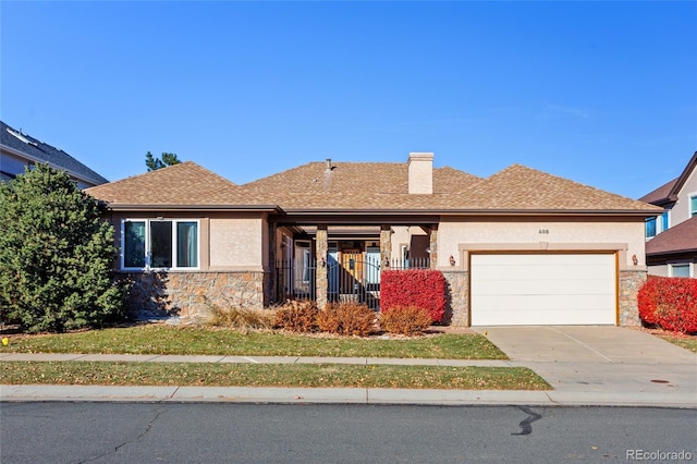 view of front facade with a garage