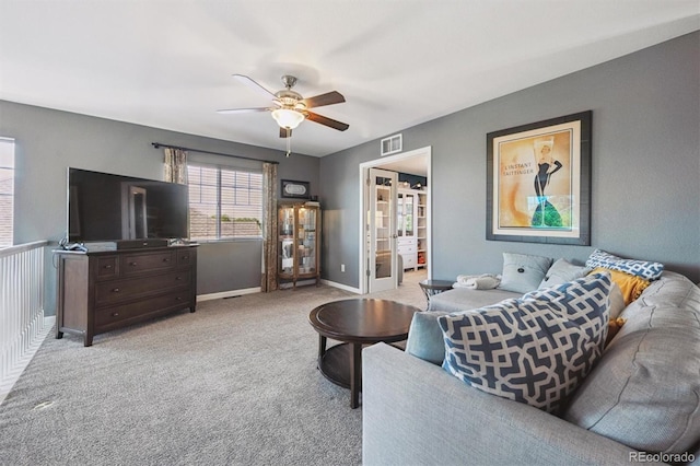 13463 Tamarac Pl, Thornton, CO 80602 - carpeted living room with ceiling fan and baseboards