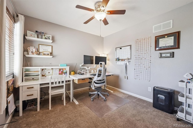 13463 Tamarac Pl, Thornton, CO 80602 - office with carpet floors and ceiling fan