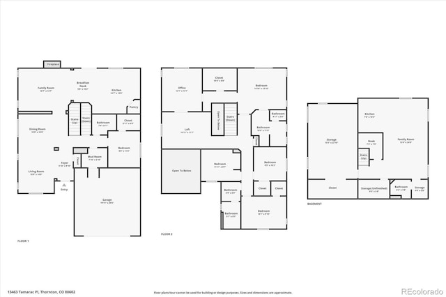 13463 Tamarac Pl, Thornton, CO 80602 - view of floor plan / room layout