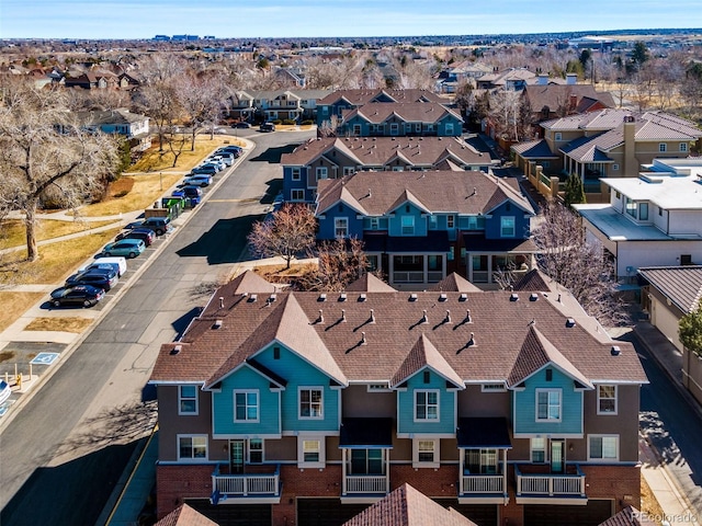 bird's eye view with a residential view