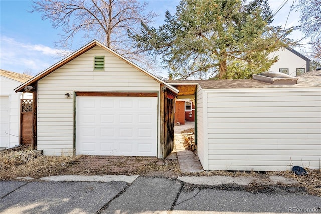 view of garage