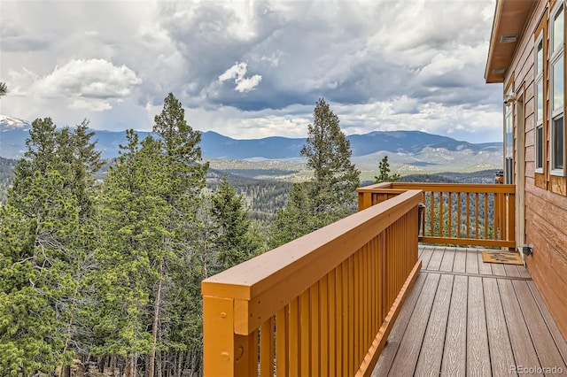72 Hilltop Dr, Bailey, CO 80421 - wooden terrace featuring a mountain view