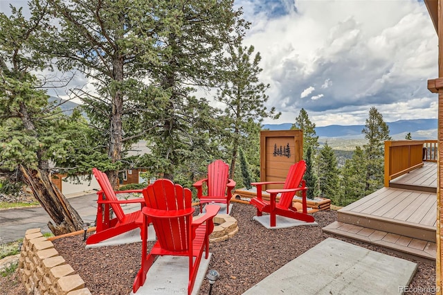 72 Hilltop Dr, Bailey, CO 80421 - view of yard with a patio area and a deck with mountain view