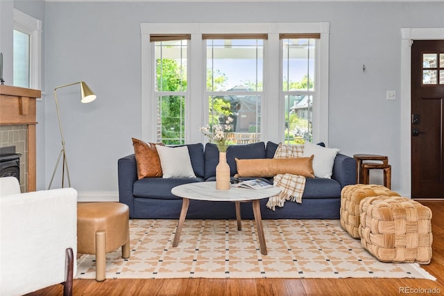 3332 N Vine St, Denver, CO 80205 - living room with wood finished floors and baseboards