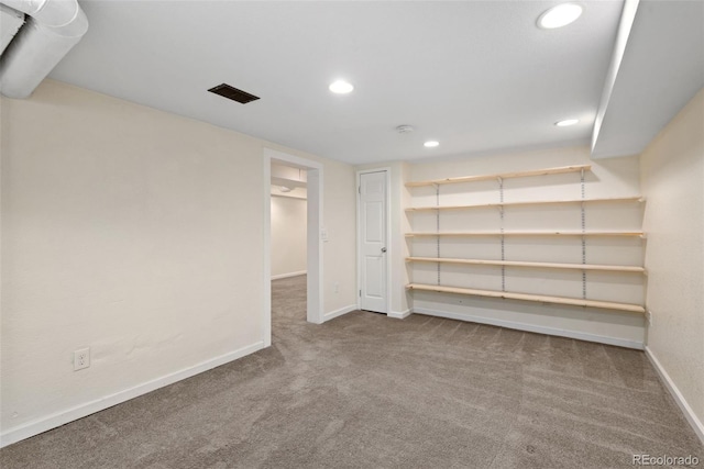 3332 N Vine St, Denver, CO 80205 - finished basement featuring carpet, recessed lighting, and baseboards
