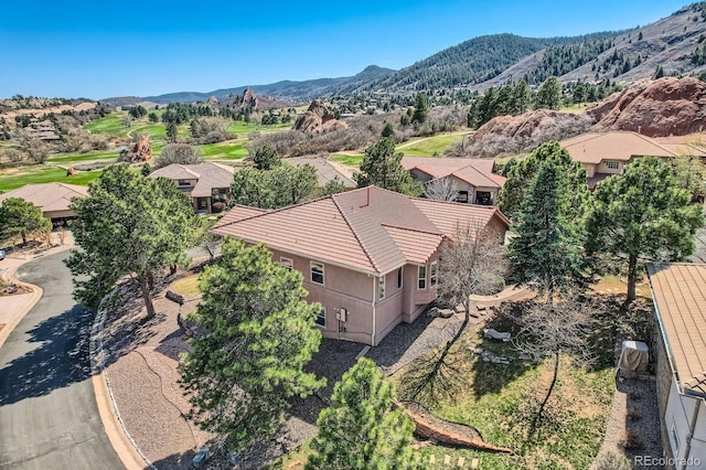 aerial view featuring a mountain view