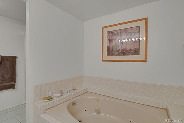 7000 E Quincy Ave Unit 302, Denver, CO 80237 - full bath featuring a jetted tub and tile patterned flooring