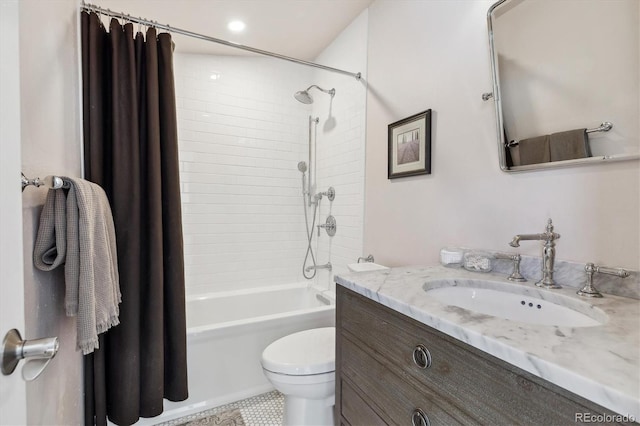 629 Bellaire St, Denver, CO 80220 - full bath with vanity and shower / bath combination with curtain