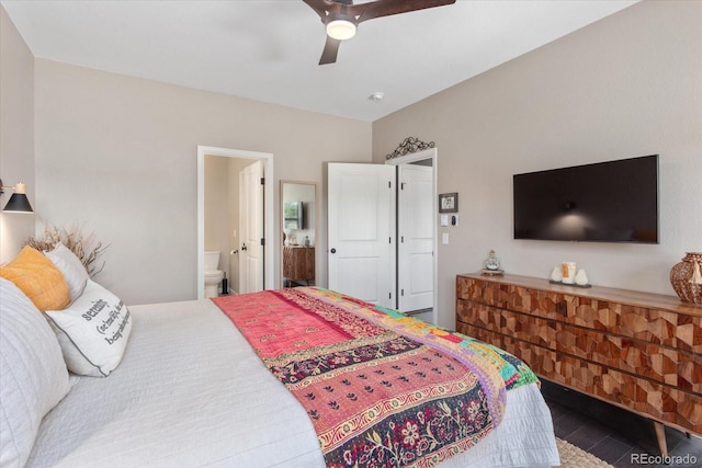 10497 Table Rock Ct, Poncha Springs, CO 81242 - bedroom featuring ensuite bathroom and a ceiling fan