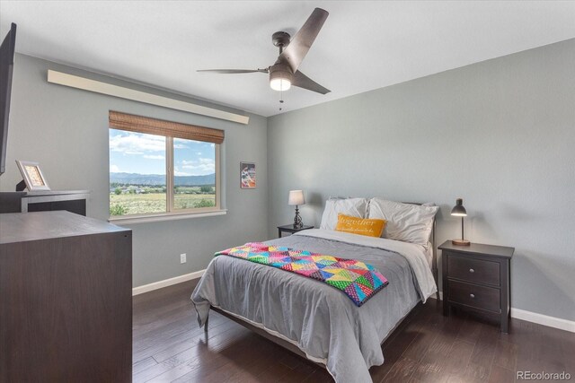 10497 Table Rock Ct, Poncha Springs, CO 81242 - bedroom with wood finished floors and ceiling fan