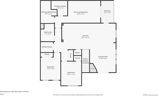 9434 Ashbury Cir Unit 204, Parker, CO 80134 - home floor plan