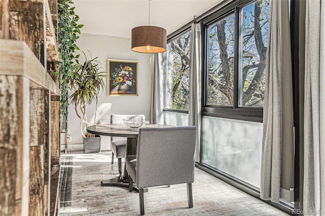 dining room with wood finished floors