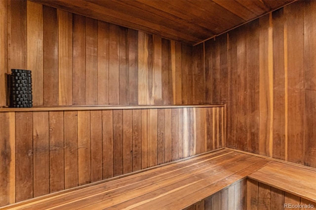view of sauna