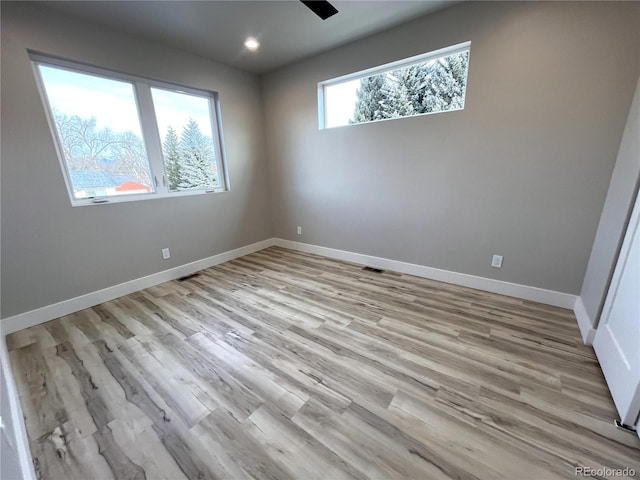 interior space with light hardwood / wood-style flooring