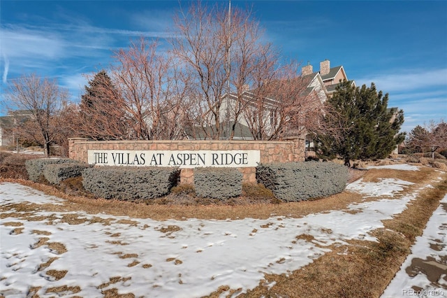 view of community sign