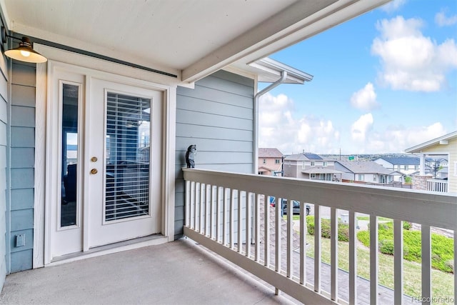 balcony featuring a residential view