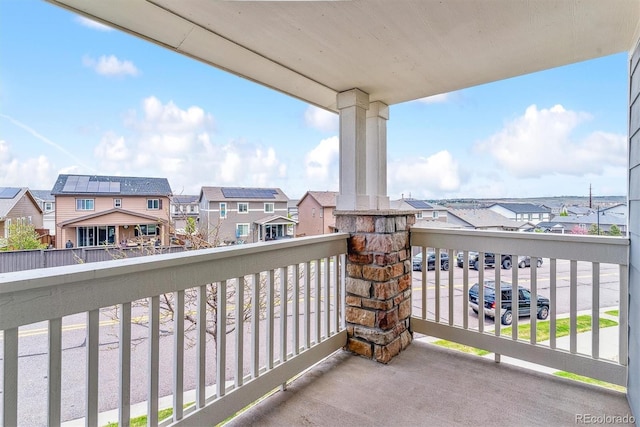 balcony featuring a residential view