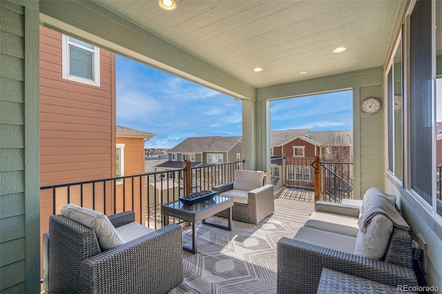 balcony with a residential view