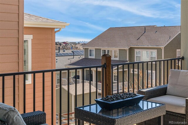 balcony with a residential view