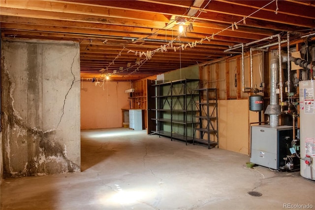 962 S Beech St, Lakewood, CO 80228 - unfinished below grade area with water heater and a heating unit