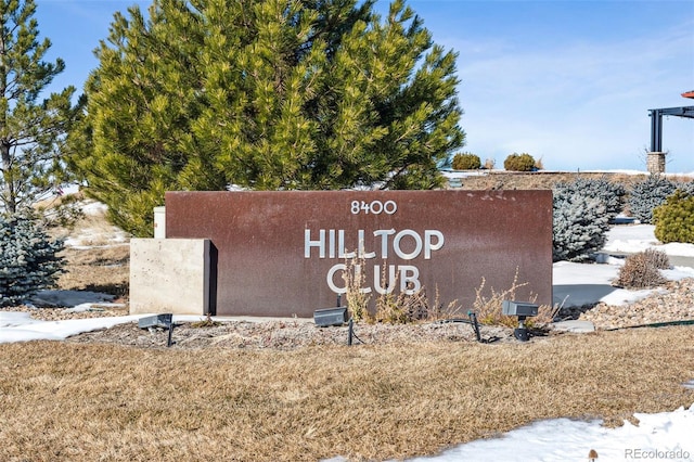 view of community sign