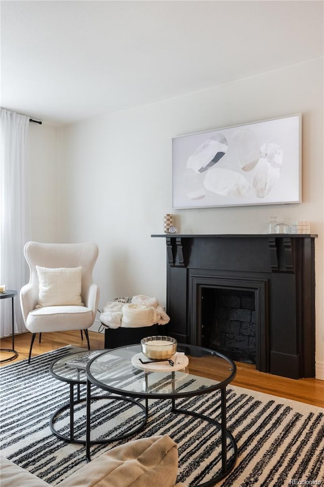 sitting room featuring hardwood / wood-style floors