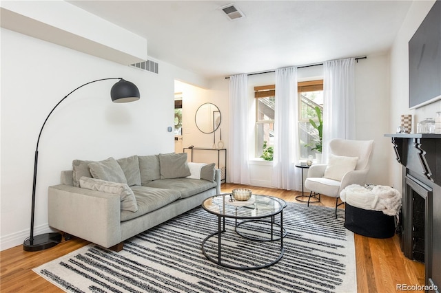 living room featuring hardwood / wood-style floors