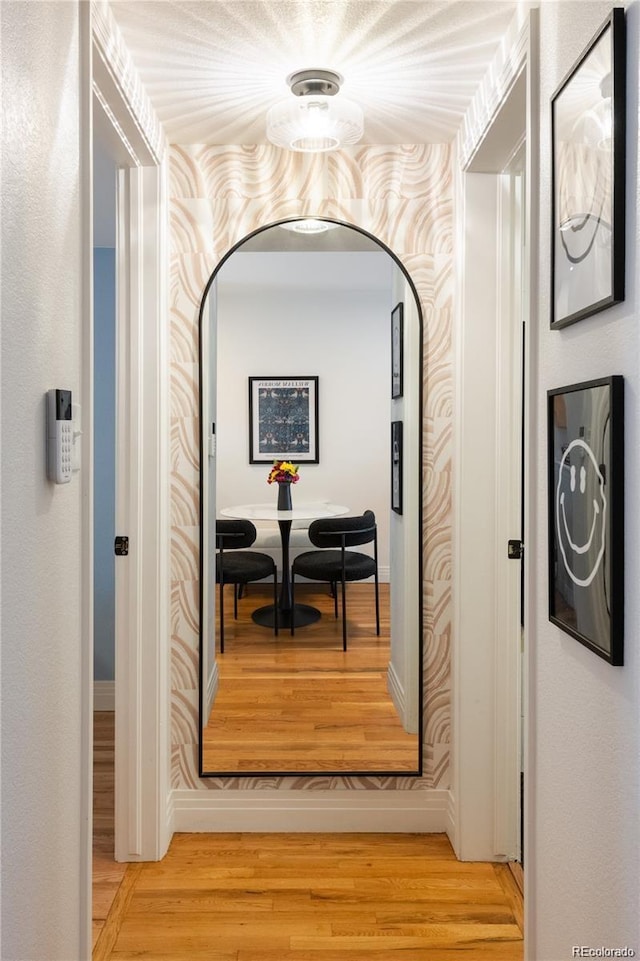 hallway featuring light hardwood / wood-style floors