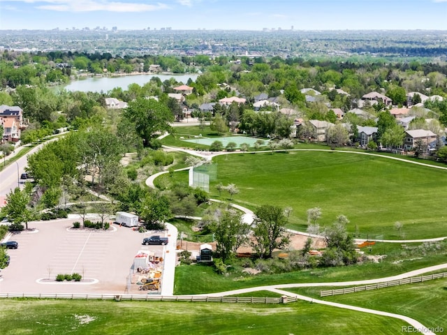 drone / aerial view of a nearby body of water