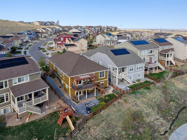 bird's eye view with a residential view