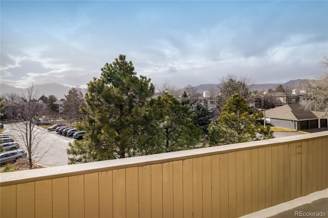 balcony with a mountain view