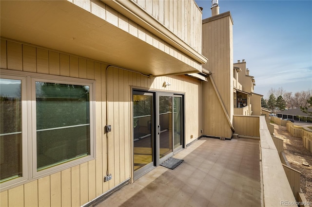 balcony with a patio area