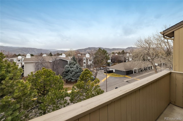 balcony with a mountain view