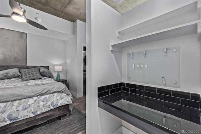 1700 Bassett St Unit 820, Denver, CO 80202 - bedroom featuring wood finished floors and ceiling fan