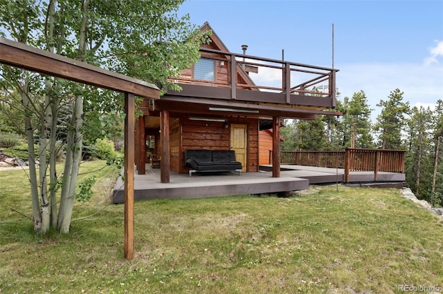 1000 Rangeview Ct, Black Hawk, CO 80422 - rear view of property featuring a deck and a yard