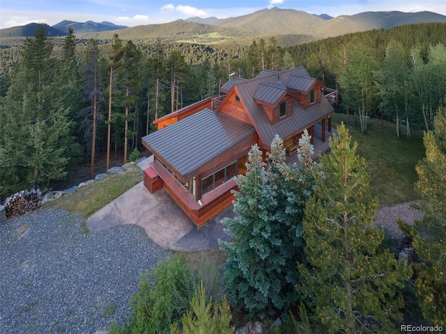 1000 Rangeview Ct, Black Hawk, CO 80422 - view from above of property with a forest and a mountainous background