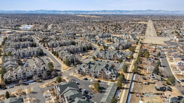 birds eye view of property featuring a residential view and a mountain view