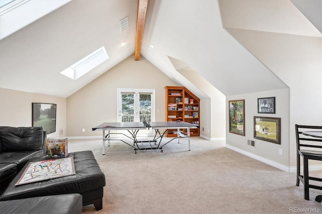 9065 E Lost Hill Trl, Lone Tree, CO 80124 - living room with a skylight and carpet