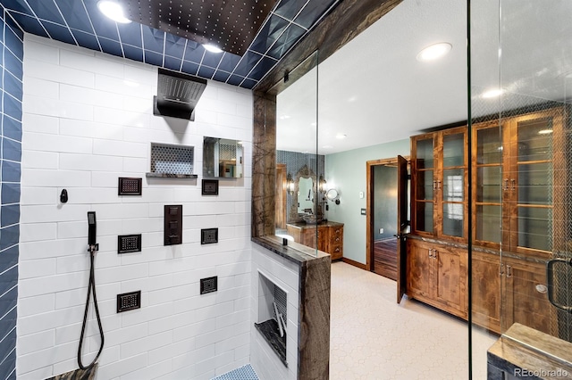 bathroom featuring walk in shower