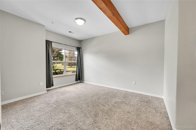 5220 Boardwalk Dr Unit A14, Fort Collins, CO 80525 - empty room featuring carpet flooring and beam ceiling