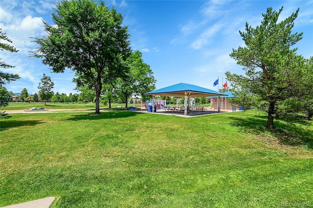5220 Boardwalk Dr Unit A14, Fort Collins, CO 80525 - view of home's community with a gazebo and a yard