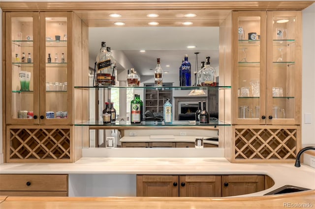 22554 Treetop Ln, Golden, CO 80401 - indoor wet bar featuring recessed lighting