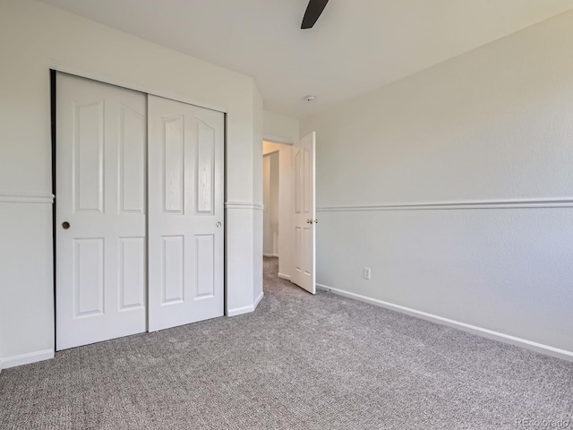 21770 Mount Elbert Pl, Parker, CO 80138 - unfurnished bedroom with carpet, a closet, and a ceiling fan