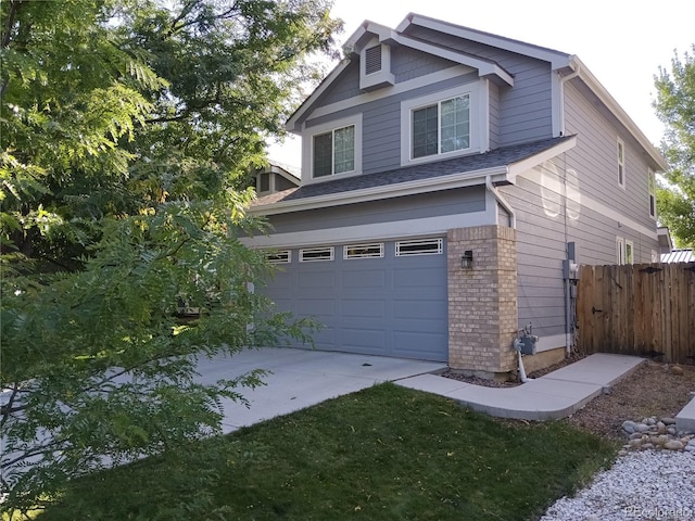 view of front of property featuring a garage