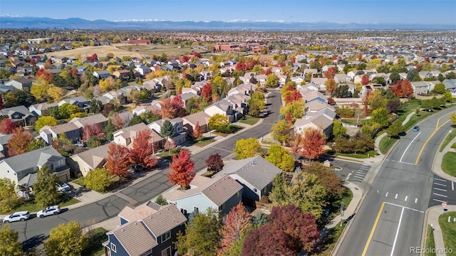 aerial view featuring a mountain view