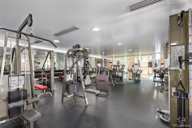 1700 Bassett St Unit 409, Denver, CO 80202 - exercise room with recessed lighting