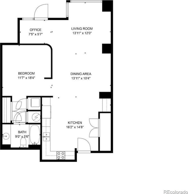 1700 Bassett St Unit 409, Denver, CO 80202 - home floor plan