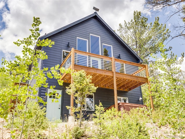 2946 Middle Fork Vis, Fairplay, CO 80440 - rear view of house with a wooden deck