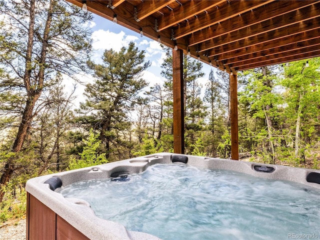 2946 Middle Fork Vis, Fairplay, CO 80440 - view of patio featuring a hot tub